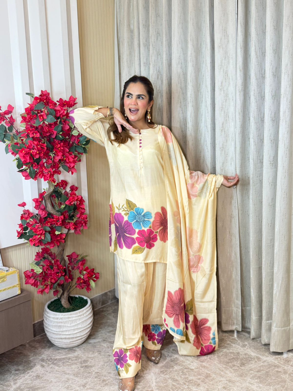 Beautiful Floral Print Suit PC3216