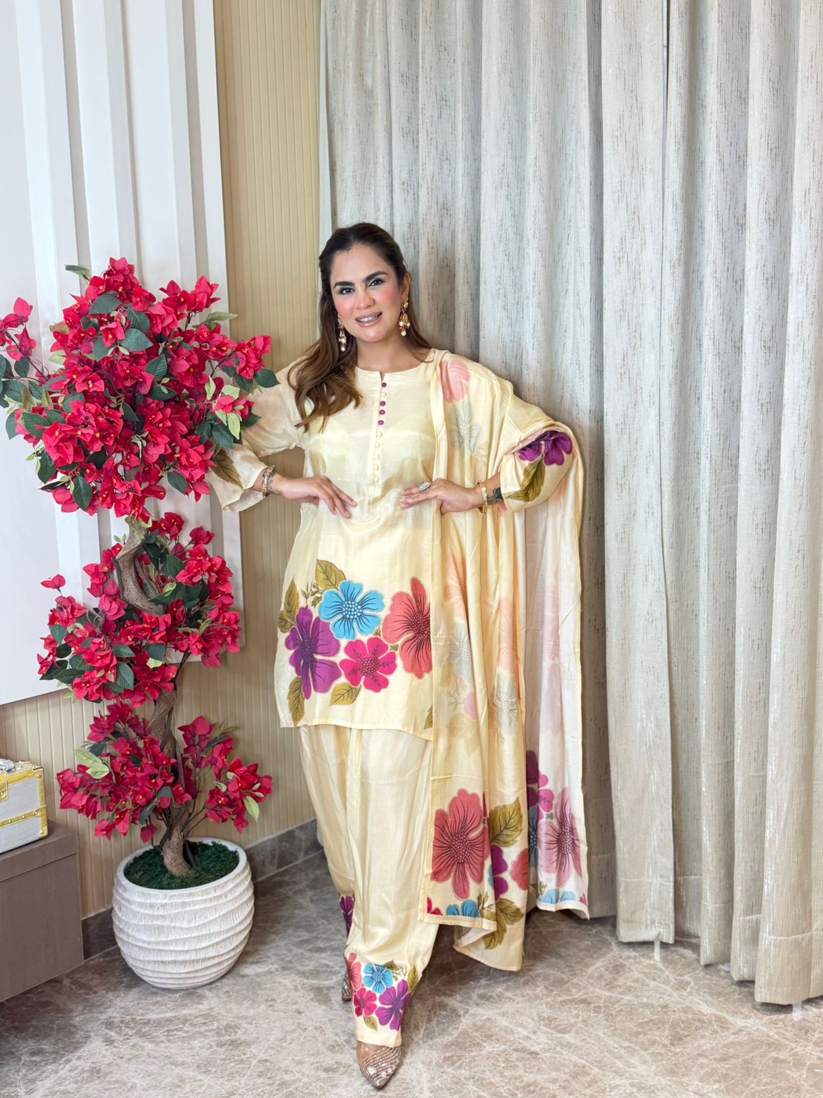 Beautiful Floral Print Suit PC3216