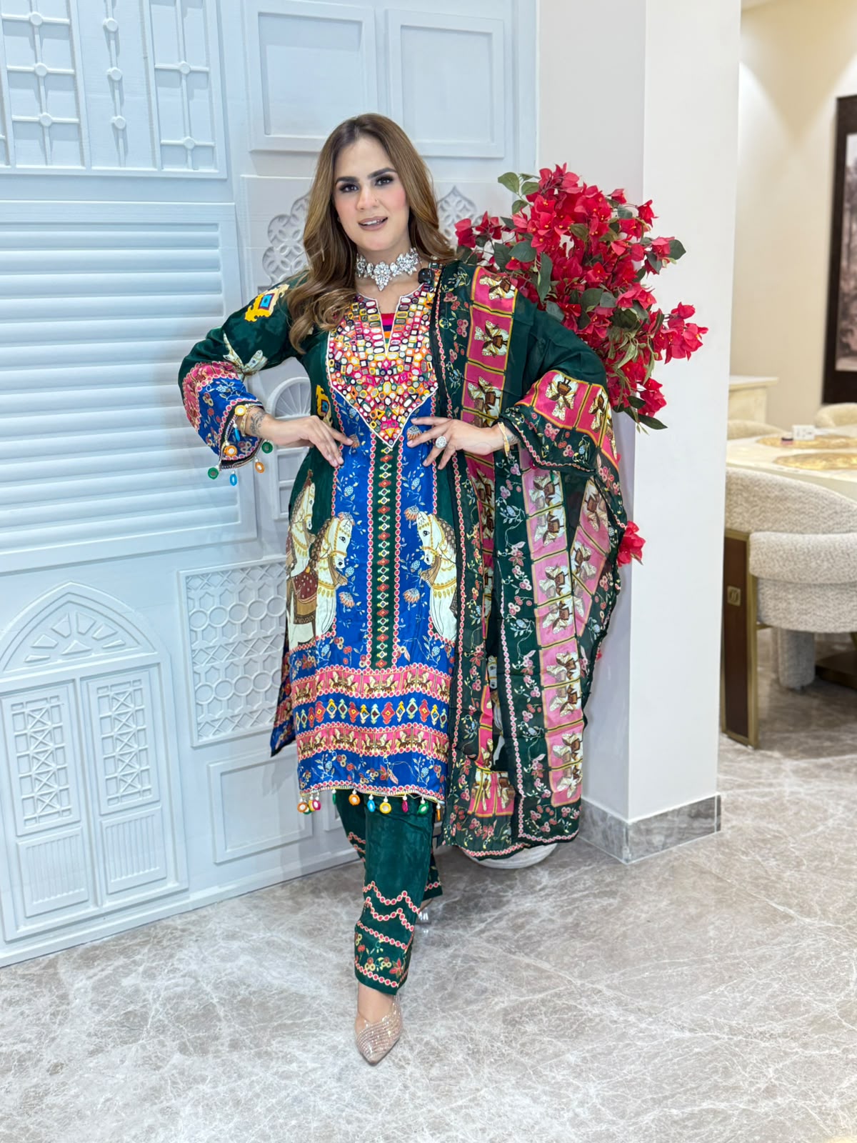 Stunning Full Sleeves Pattern Print Suit PC3268