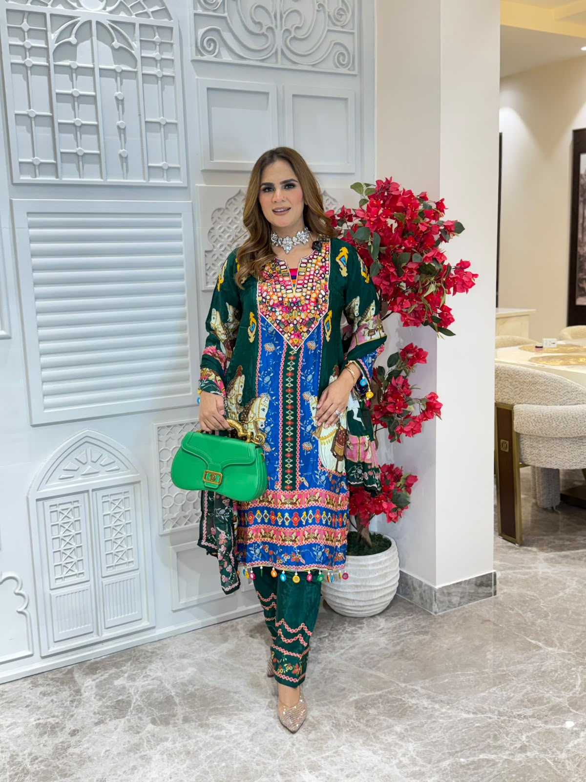 Stunning Full Sleeves Pattern Print Suit PC3268