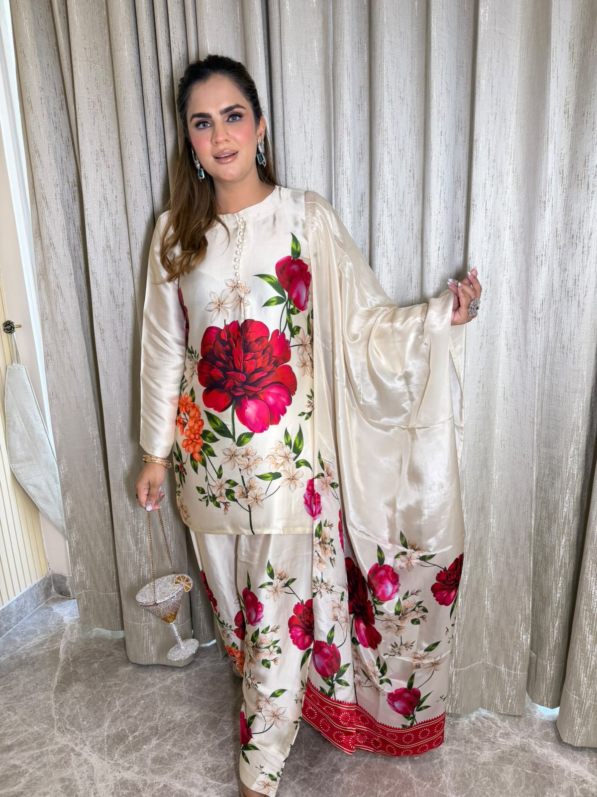 Elegant Suit With Flower Design PC3303