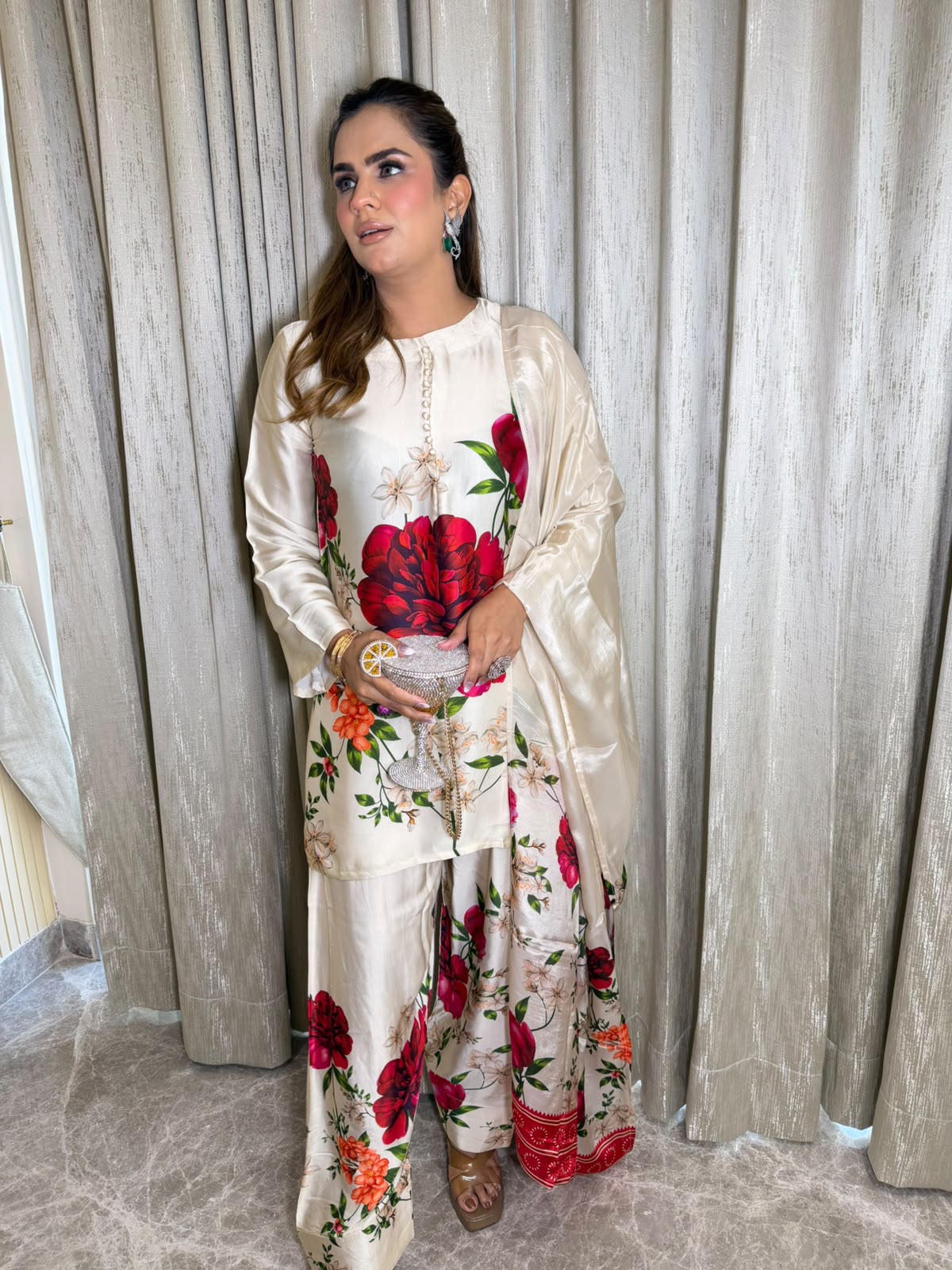 Elegant Suit With Flower Design PC3303
