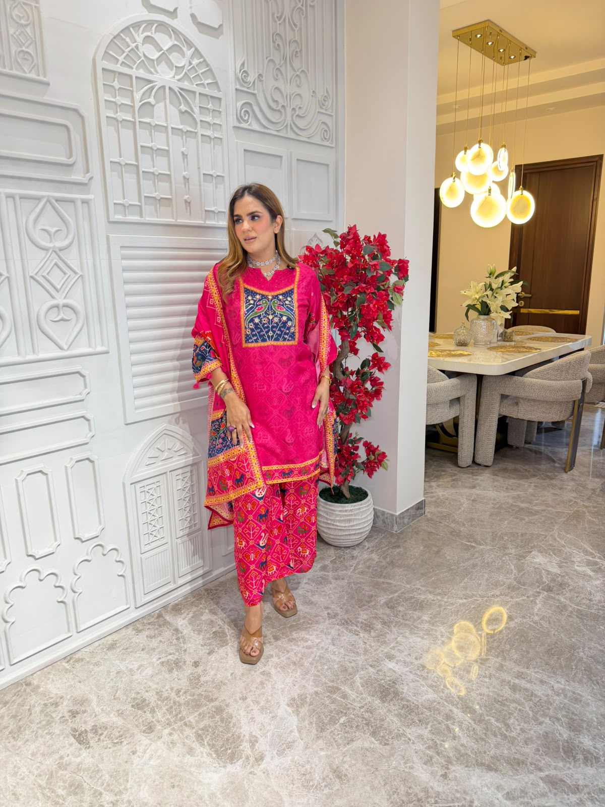 Elegant Suit With Printed Dupatta PC3308