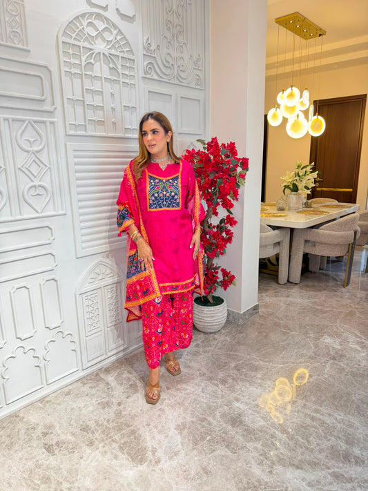 Elegant Suit With Printed Dupatta PC3308