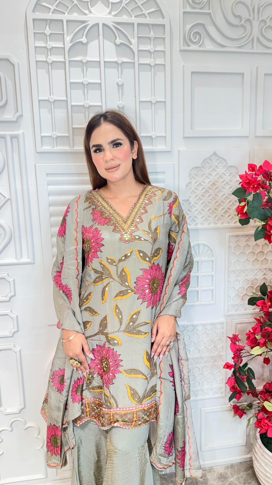 Elegant Suit With Flower Design PC3344