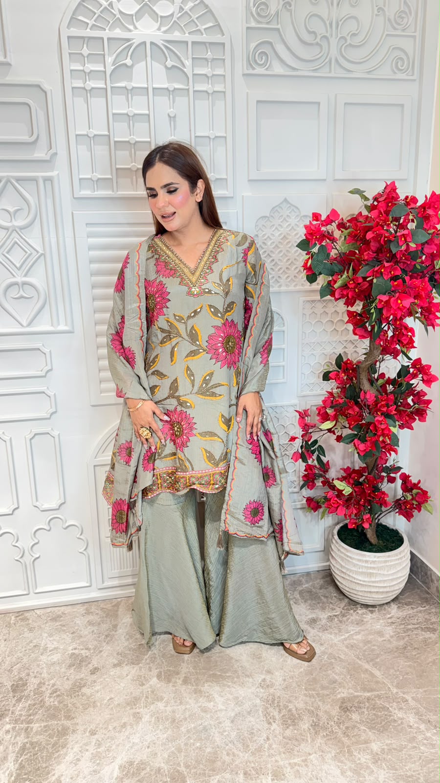 Elegant Suit With Flower Design PC3344