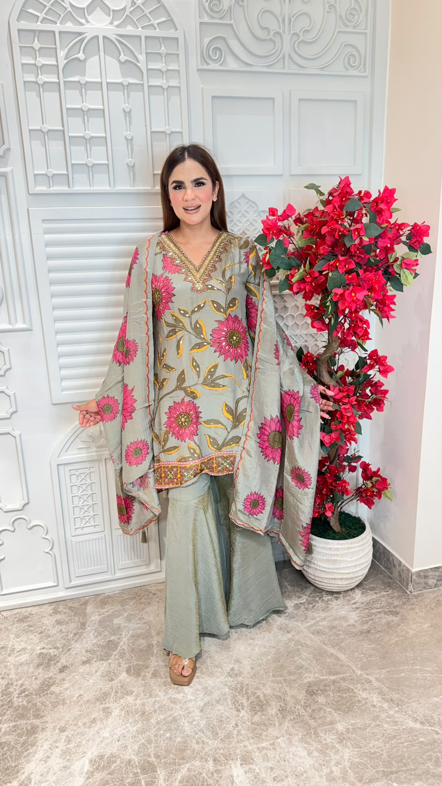 Elegant Suit With Flower Design PC3344