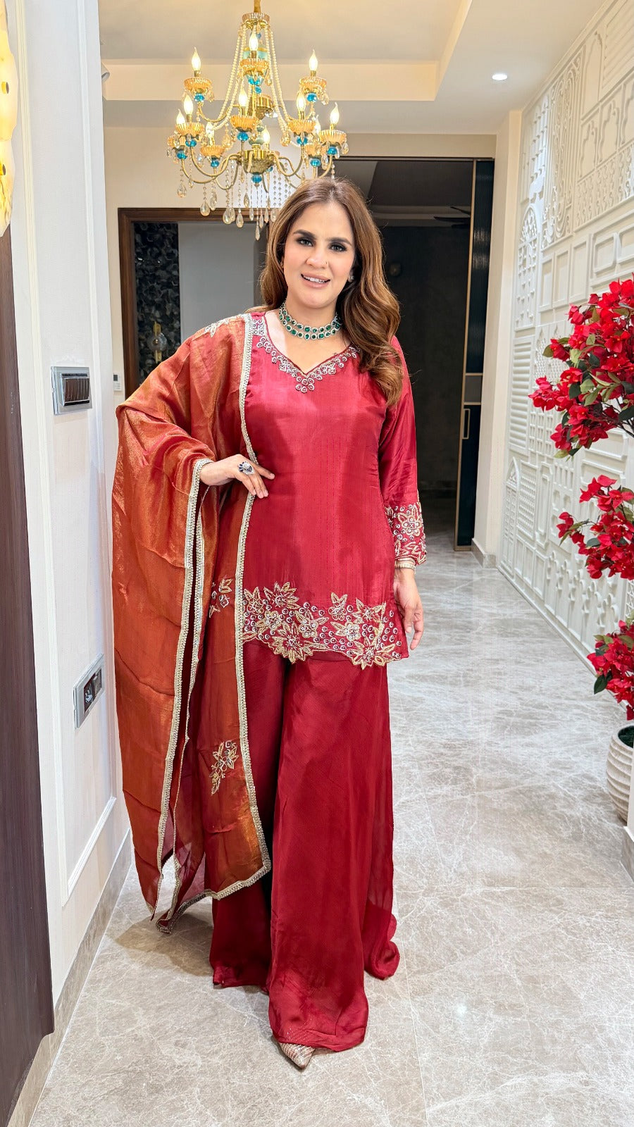 Elegant Suit With V-neck Design PC3409
