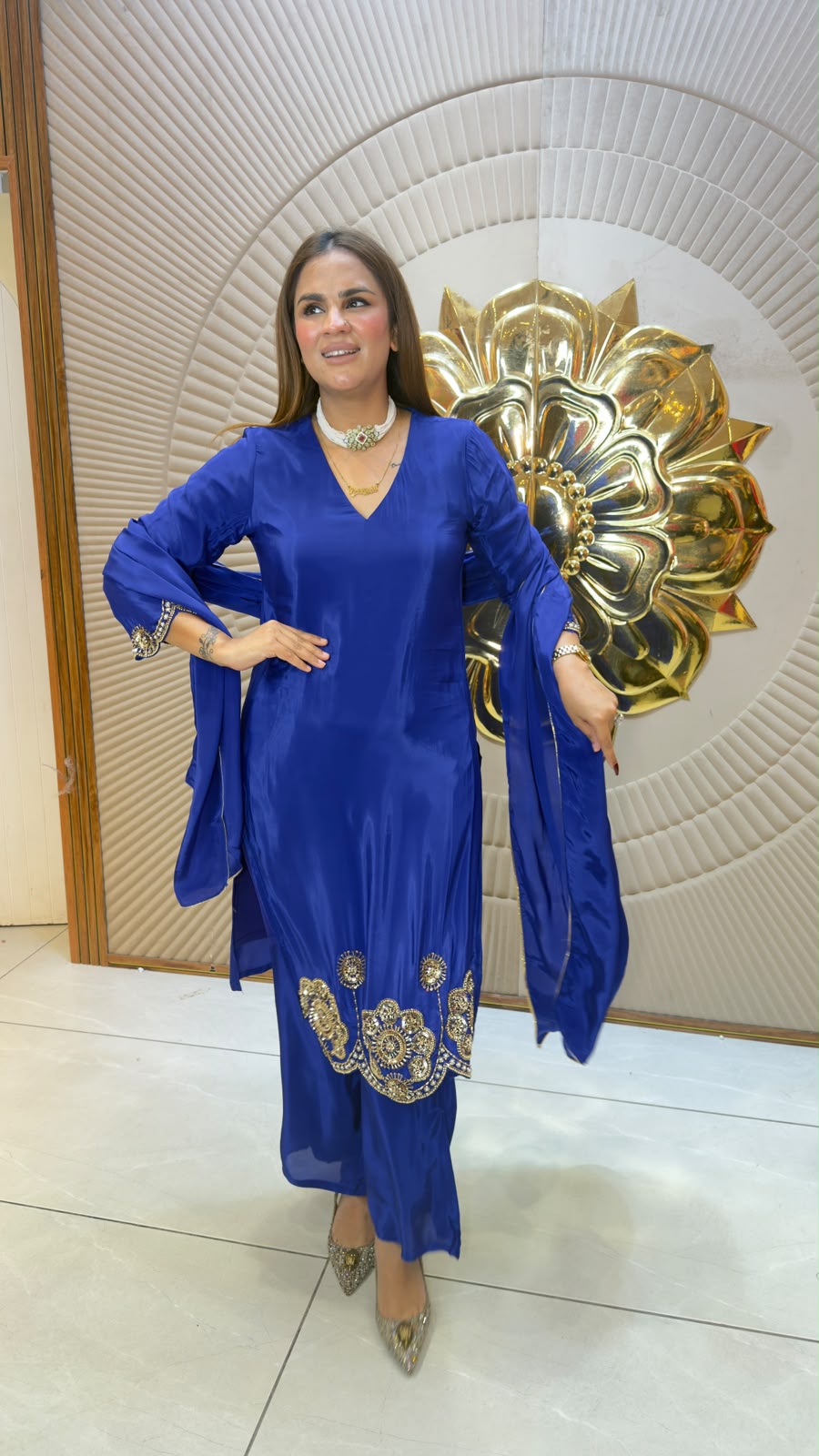 Elegant ethnic kurta and palazzo/sharara set pc3321