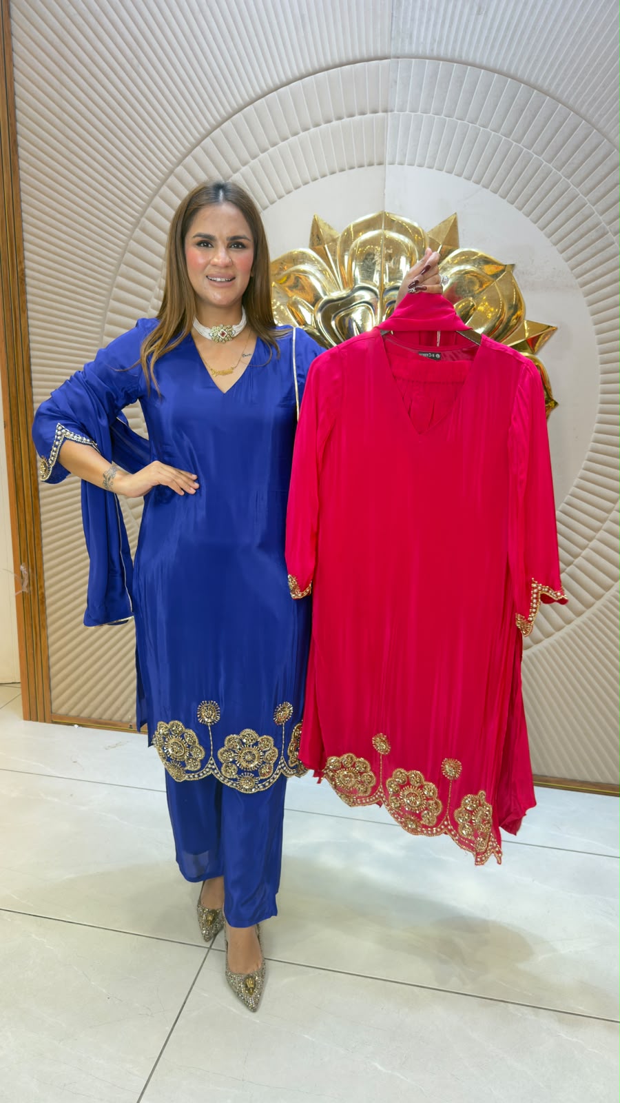 Elegant ethnic kurta and palazzo/sharara set pc3321