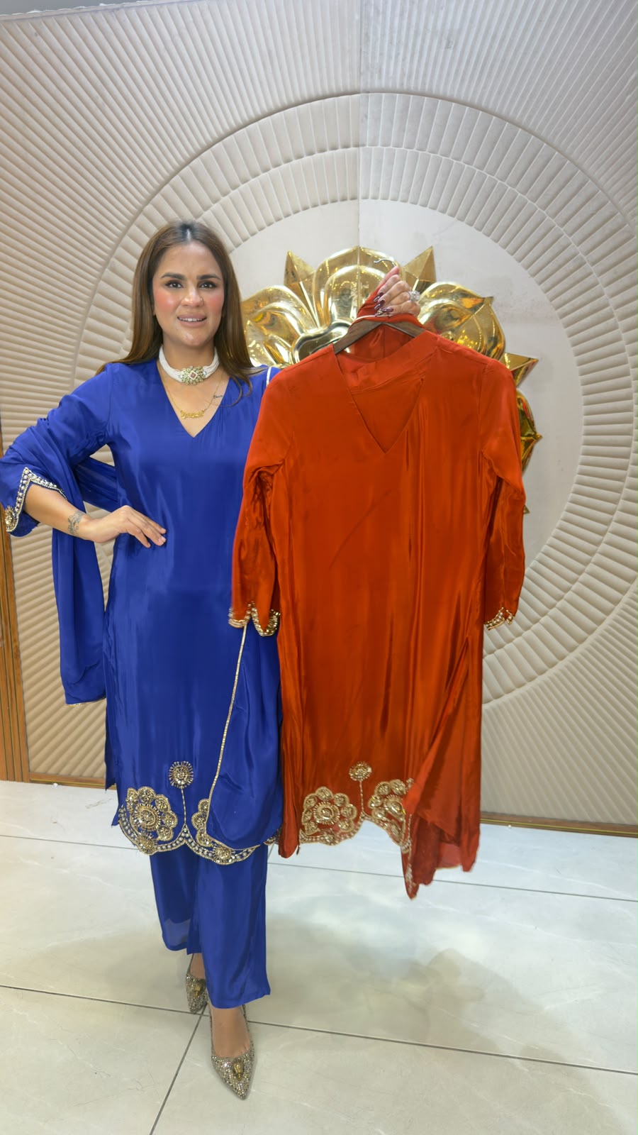 Elegant ethnic kurta and palazzo/sharara set pc3321