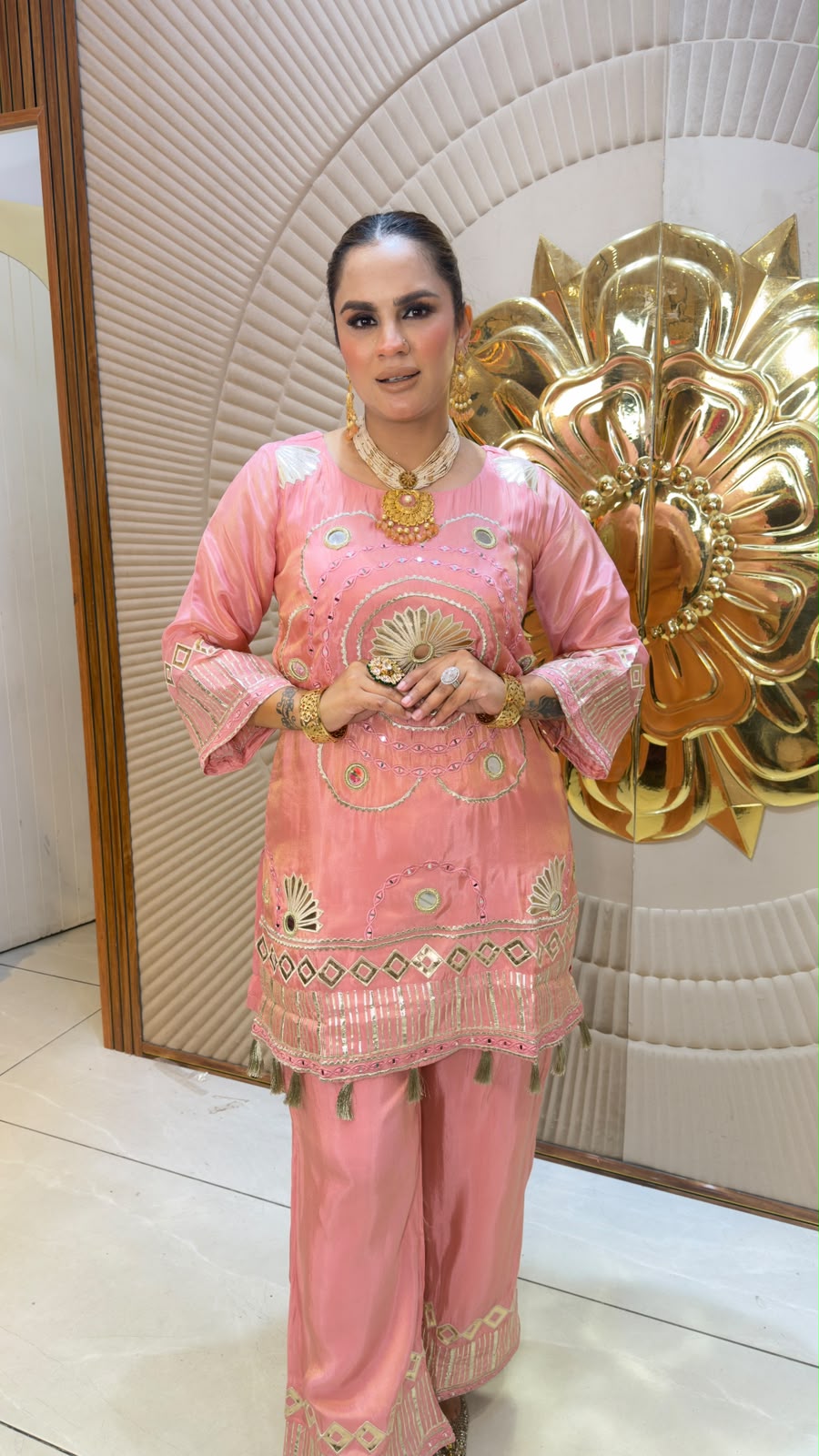 Elegant tissue co-ord/kurta set PC3347