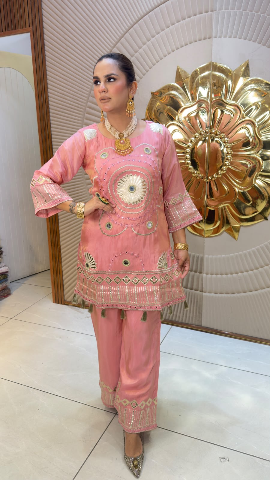 Elegant tissue co-ord/kurta set PC3347