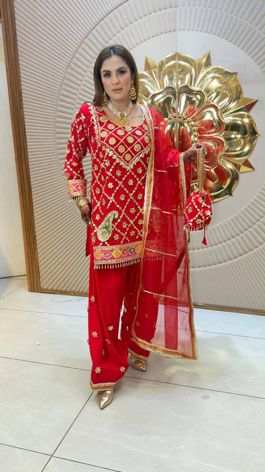 Elegant  red traditional ethnic suit set  PC3357