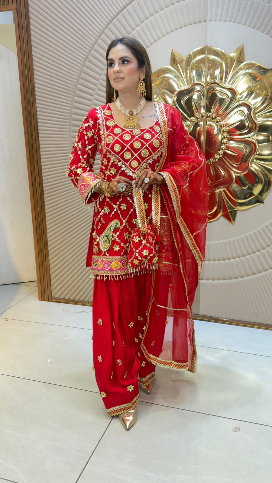 Elegant  red traditional ethnic suit set  PC3357