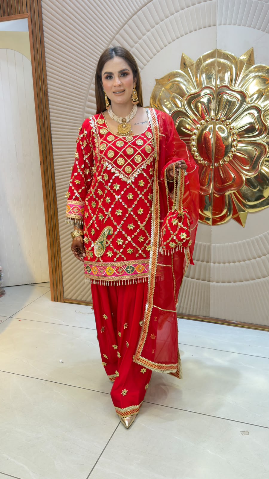 Elegant  red traditional ethnic suit set  PC3357