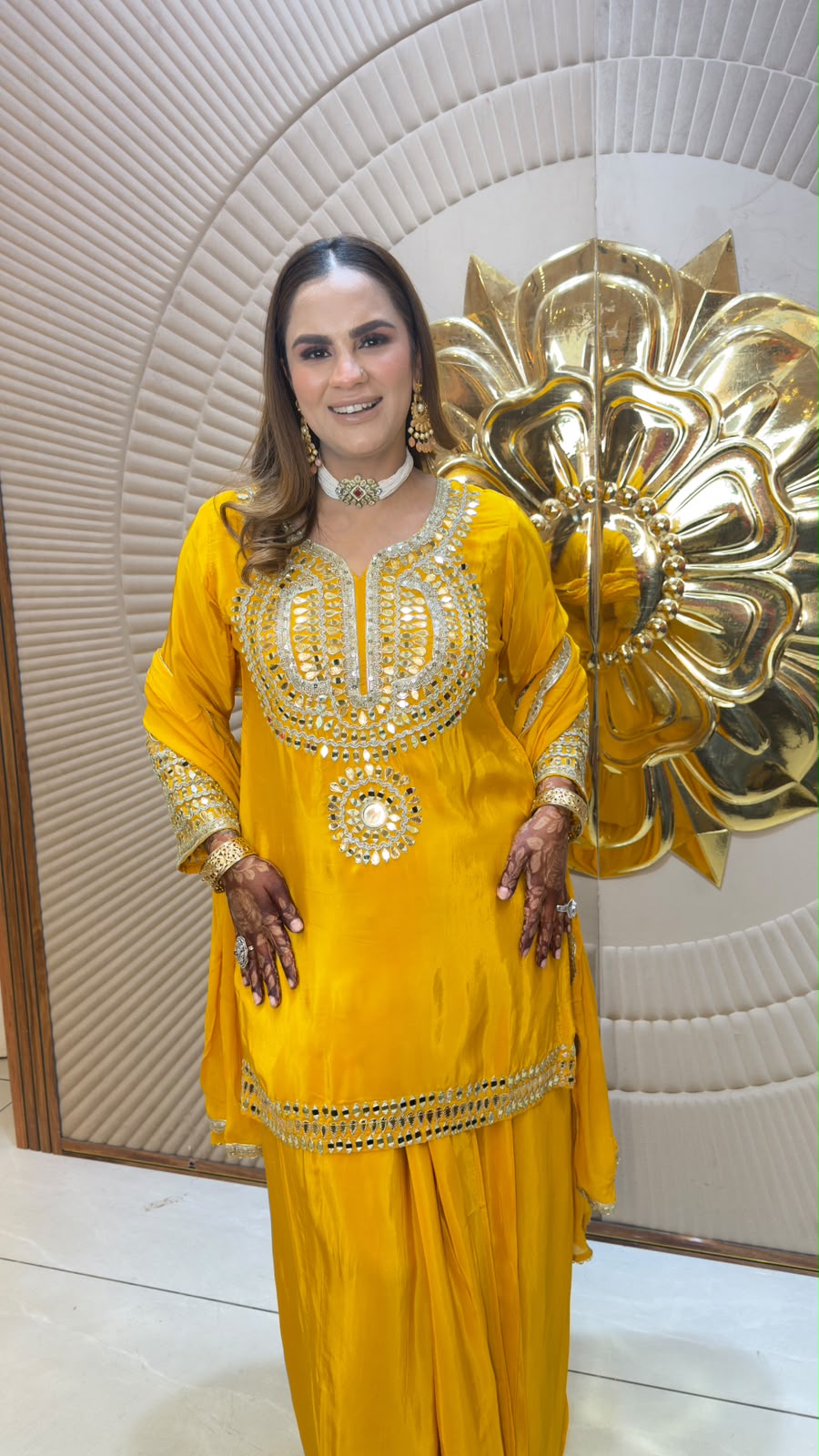 Elegant  mirror-work and embroidery ethnic suit set  PC3363