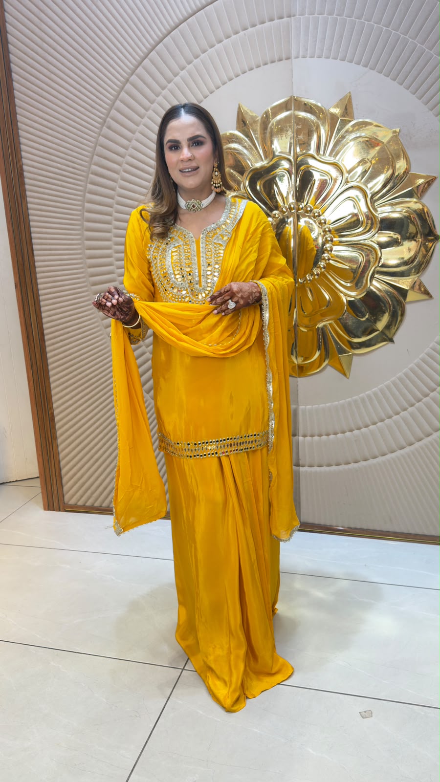 Elegant  mirror-work and embroidery ethnic suit set  PC3363