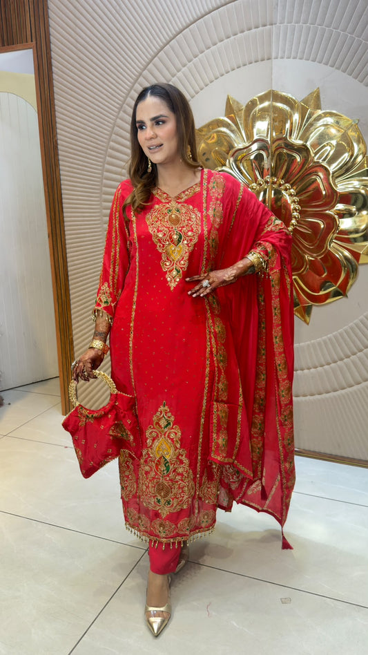 Elegant  embroidered ethnic kurta set  PC3364