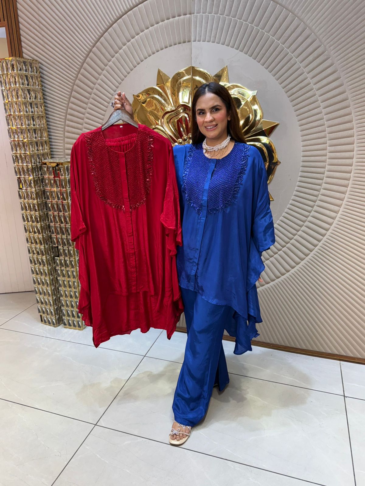 Elegant Royal Blue Women’s Designer Kaftan Suit PC1696