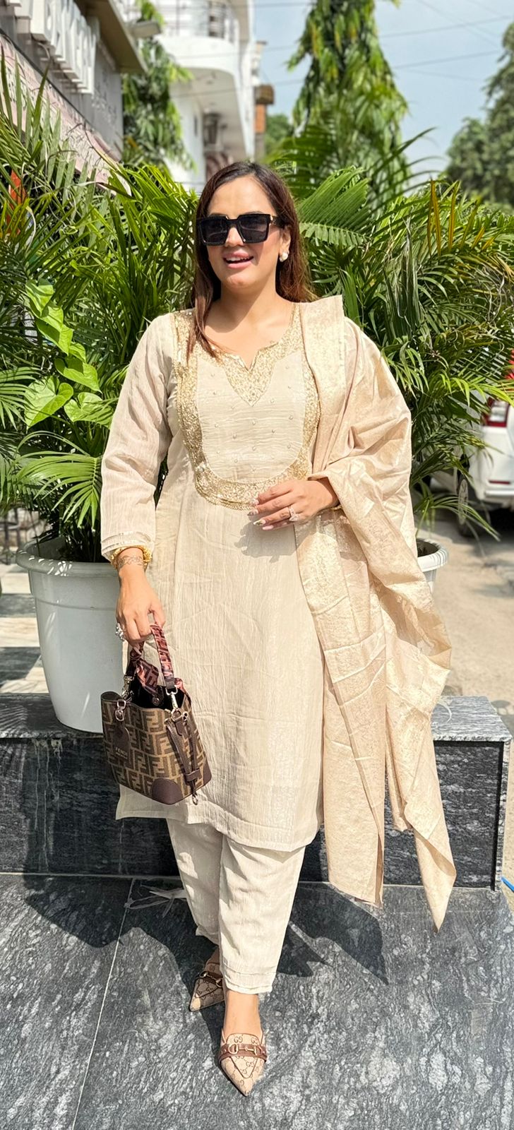 Beautiful Suit With Katdana Work PC1792