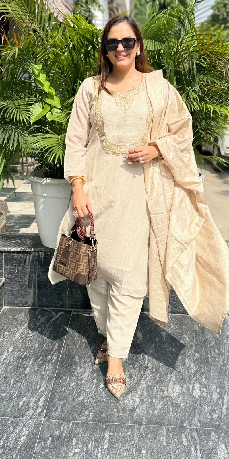 Beautiful Suit With Katdana Work PC1792