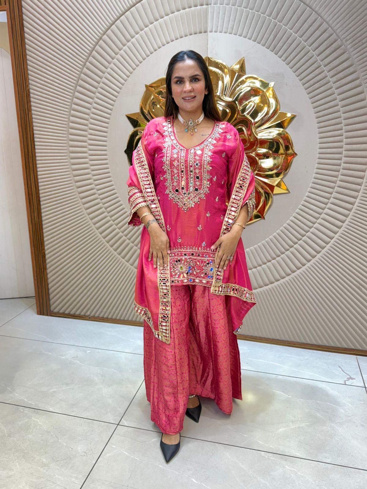 Beautiful Suit With Mirror Work PC2081