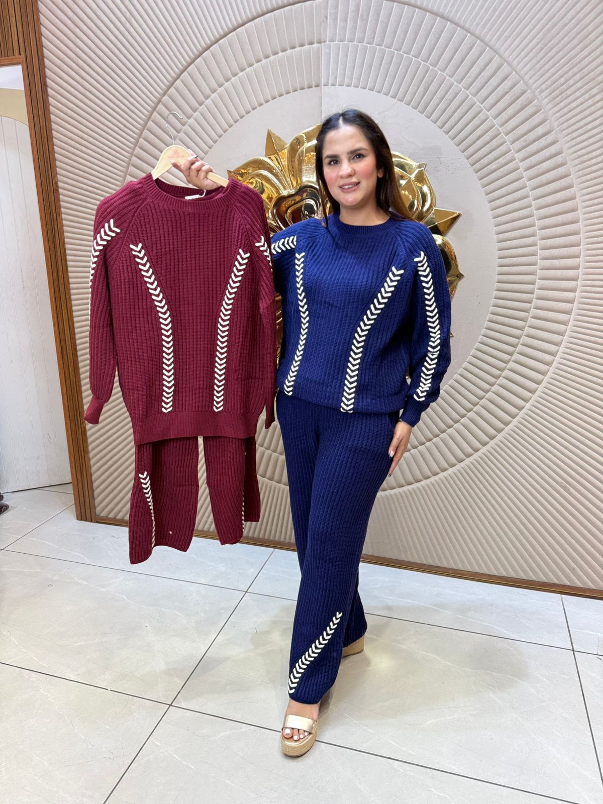 Elegant Woolen Coord Set PC2263