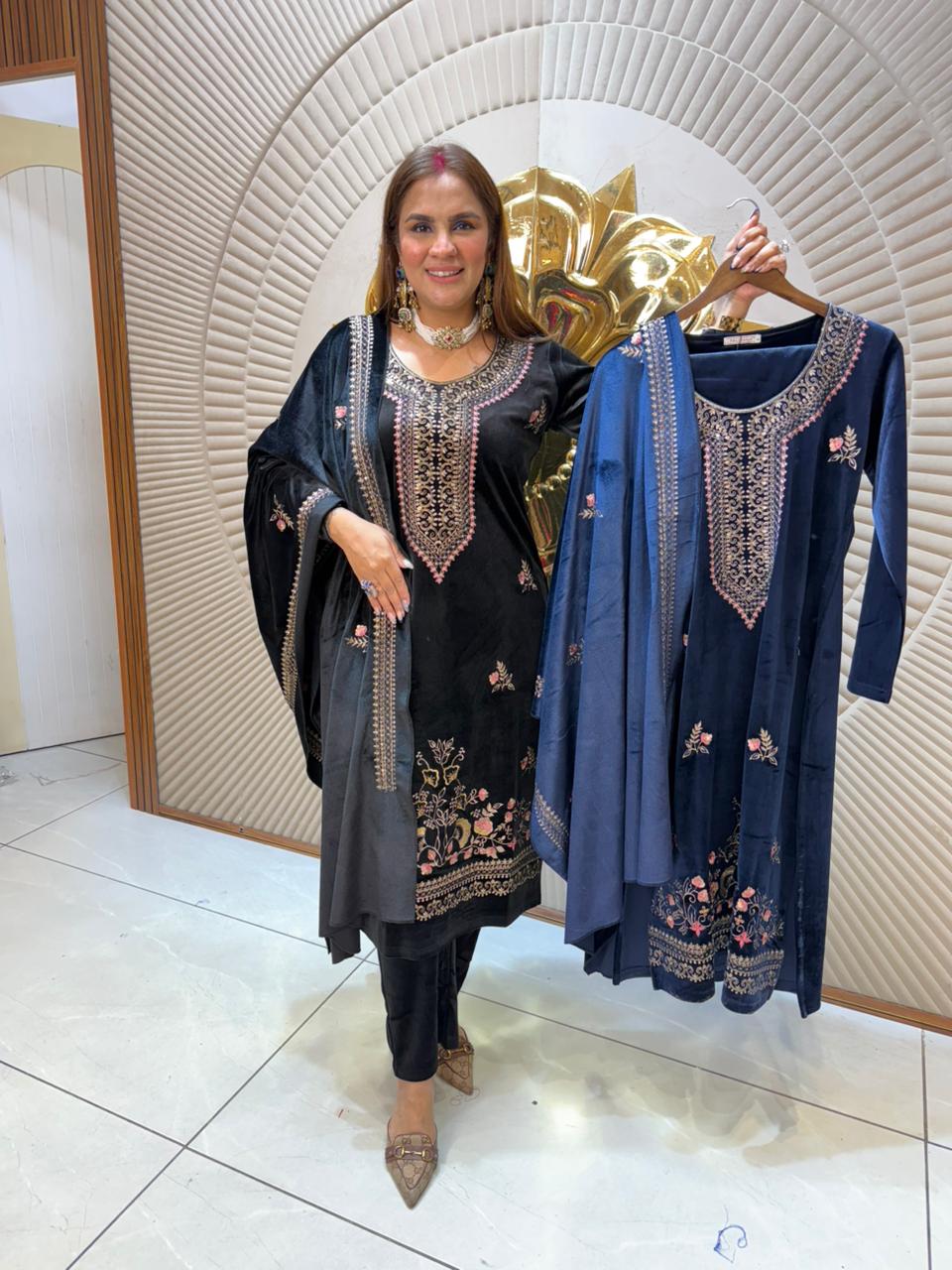 Stunning Velvet  Indian Winter Suit PC2315