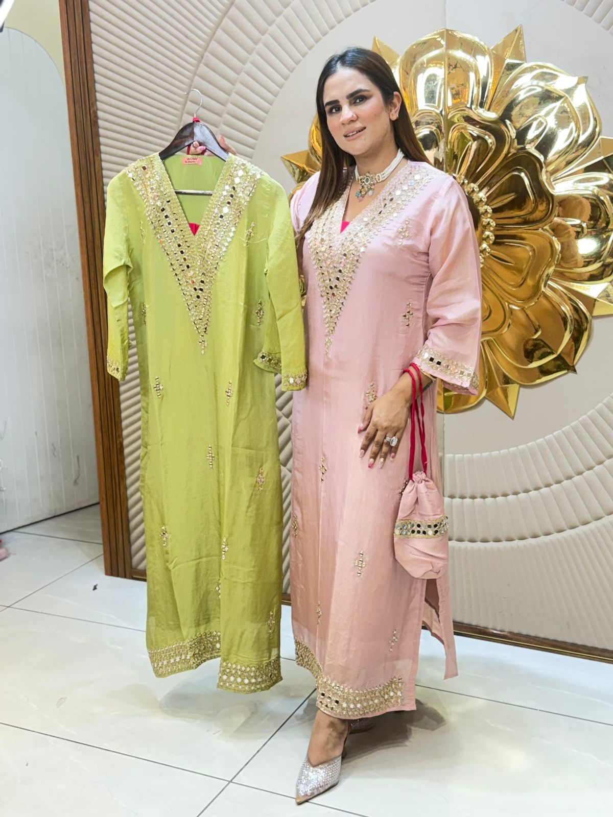 Beautiful Mirror Work Indo Western Drees PC2735