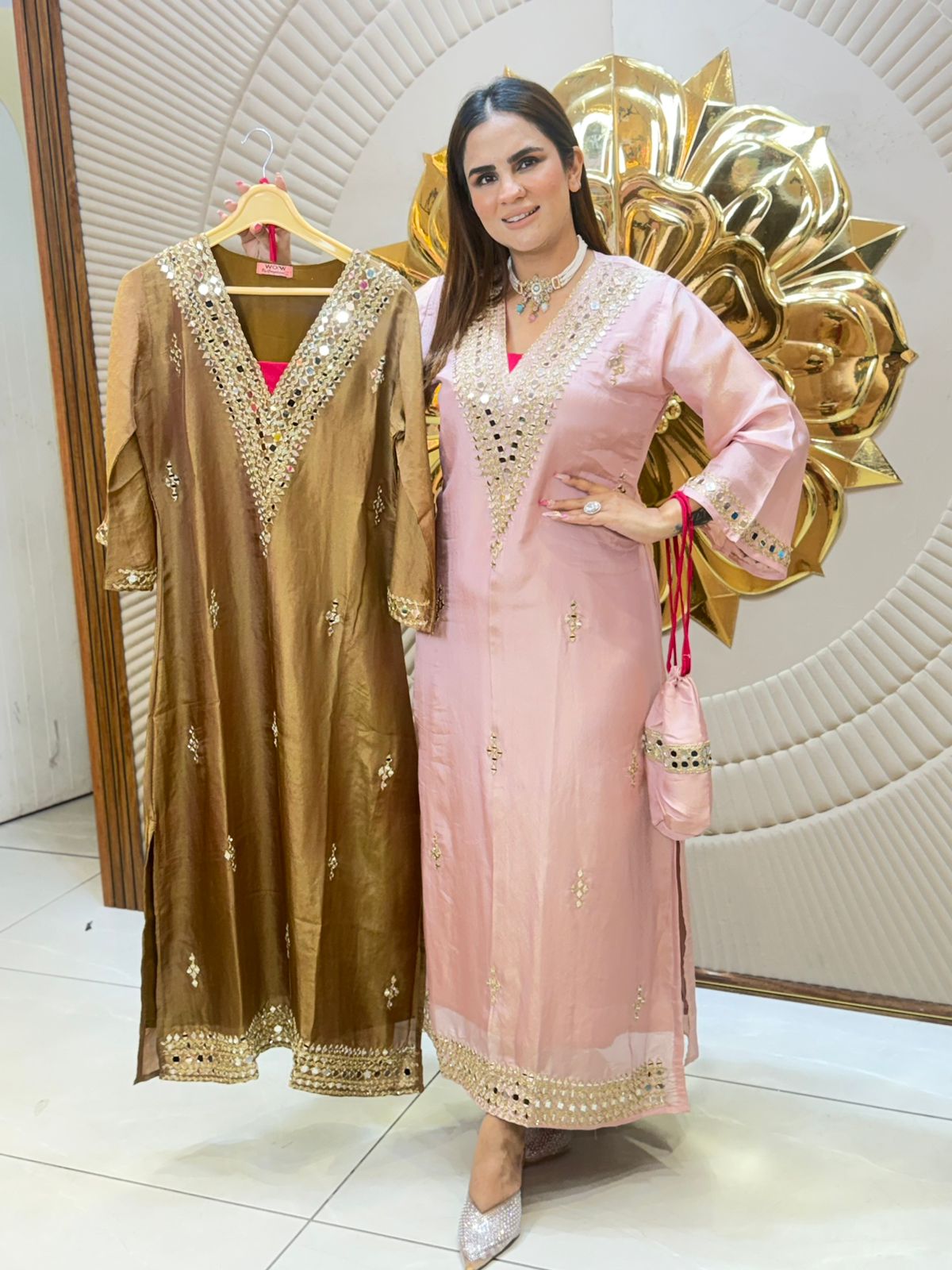 Beautiful Mirror Work Indo Western Drees PC2735