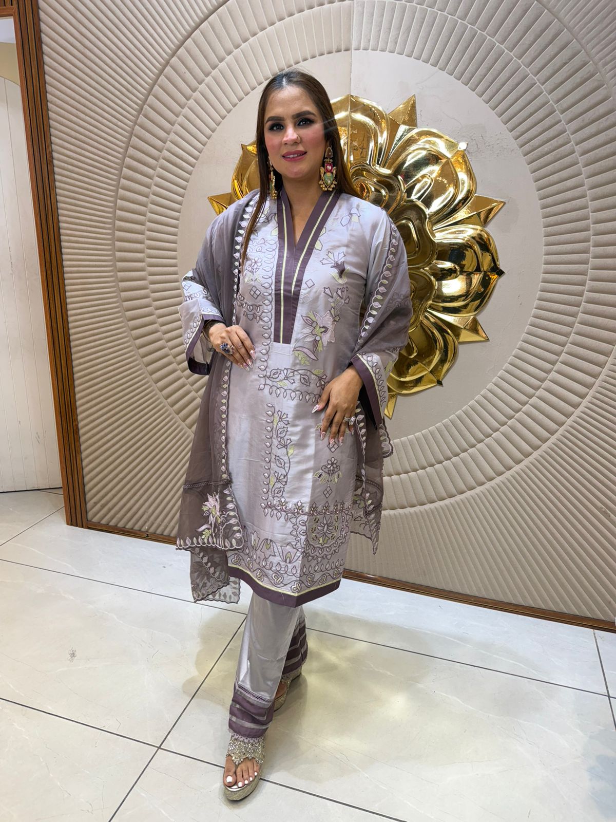 Elegant Suit With Embroidery PC2553