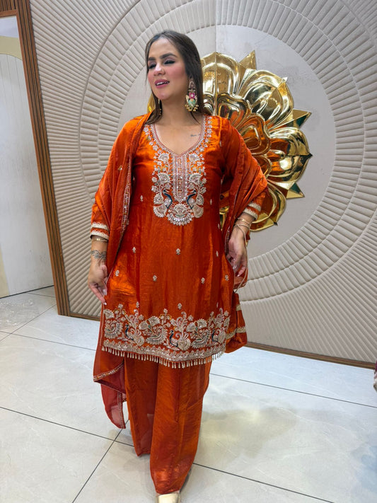 Elegant Full Sleeve Suit With Lace Work PC2551