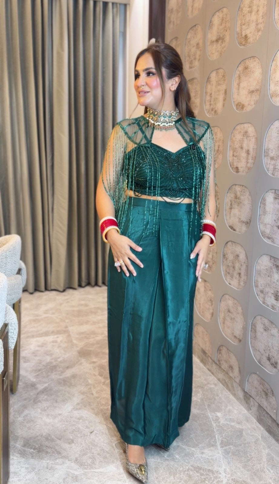 Glamorous cape ensemble pc3350
