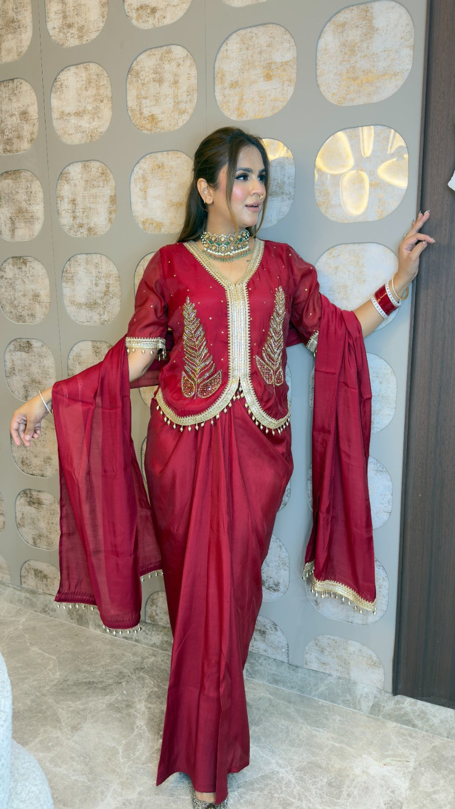 stunning royal maroon 3 pc set pc3351