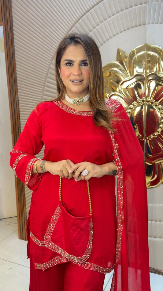 Beutiful elegant suit cordset with potli pc3809