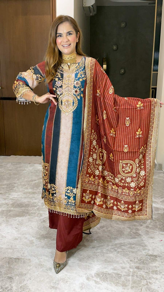Beautiful Digital Print Suit SetPC3757