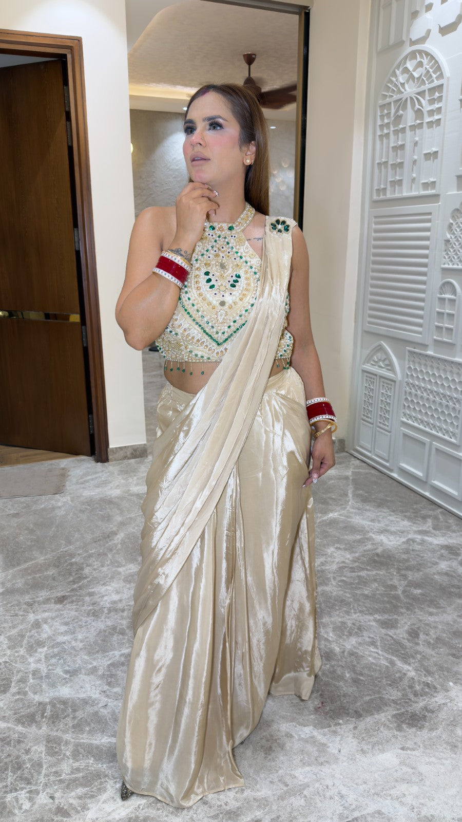 Beutiful elegant partywear saree pc3329
