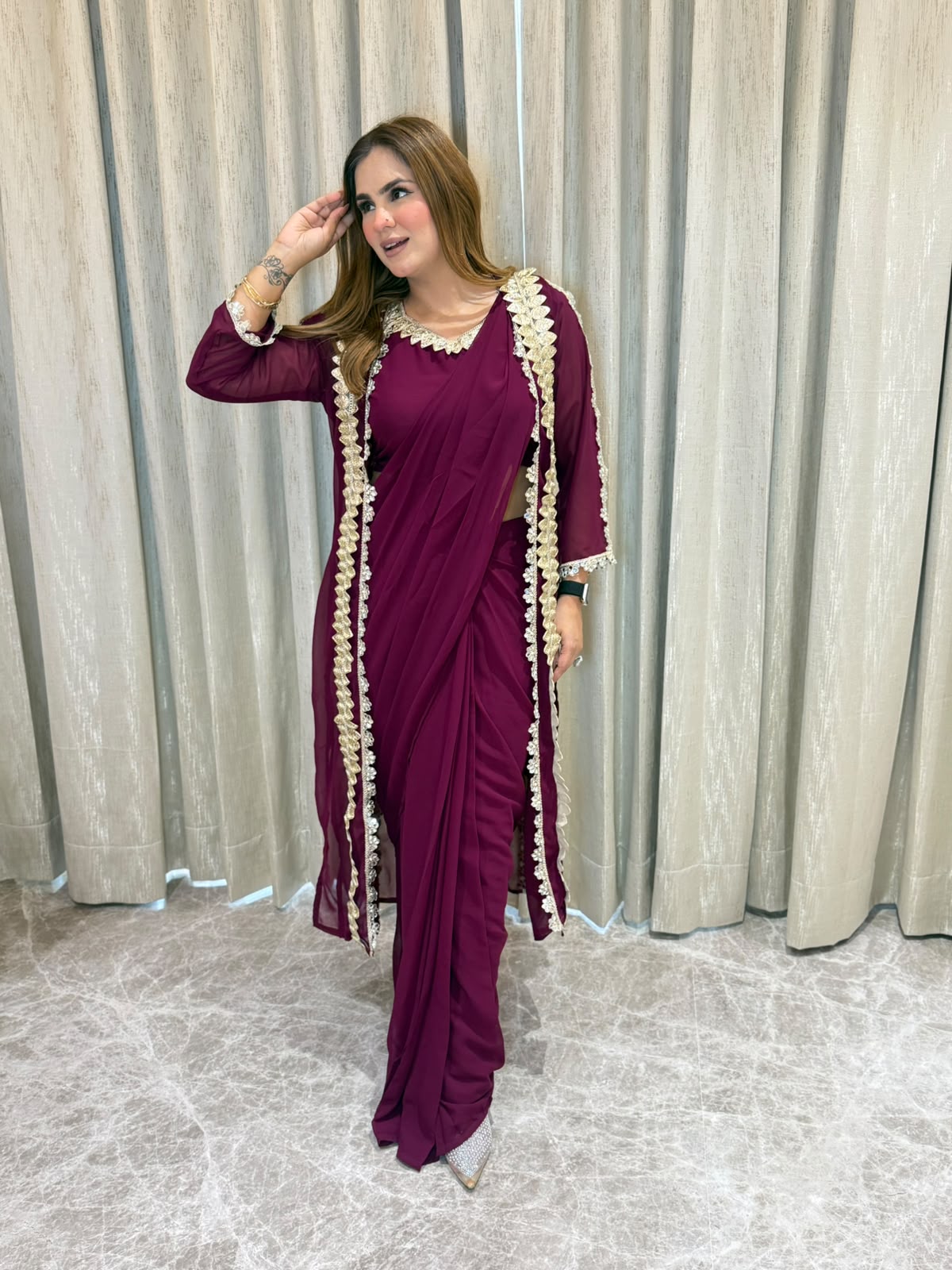 Beutiful elegant partywear saree pc8192