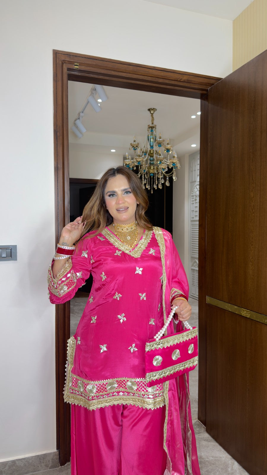 Beutiful elegant partywear suit pc with bag pc 3397