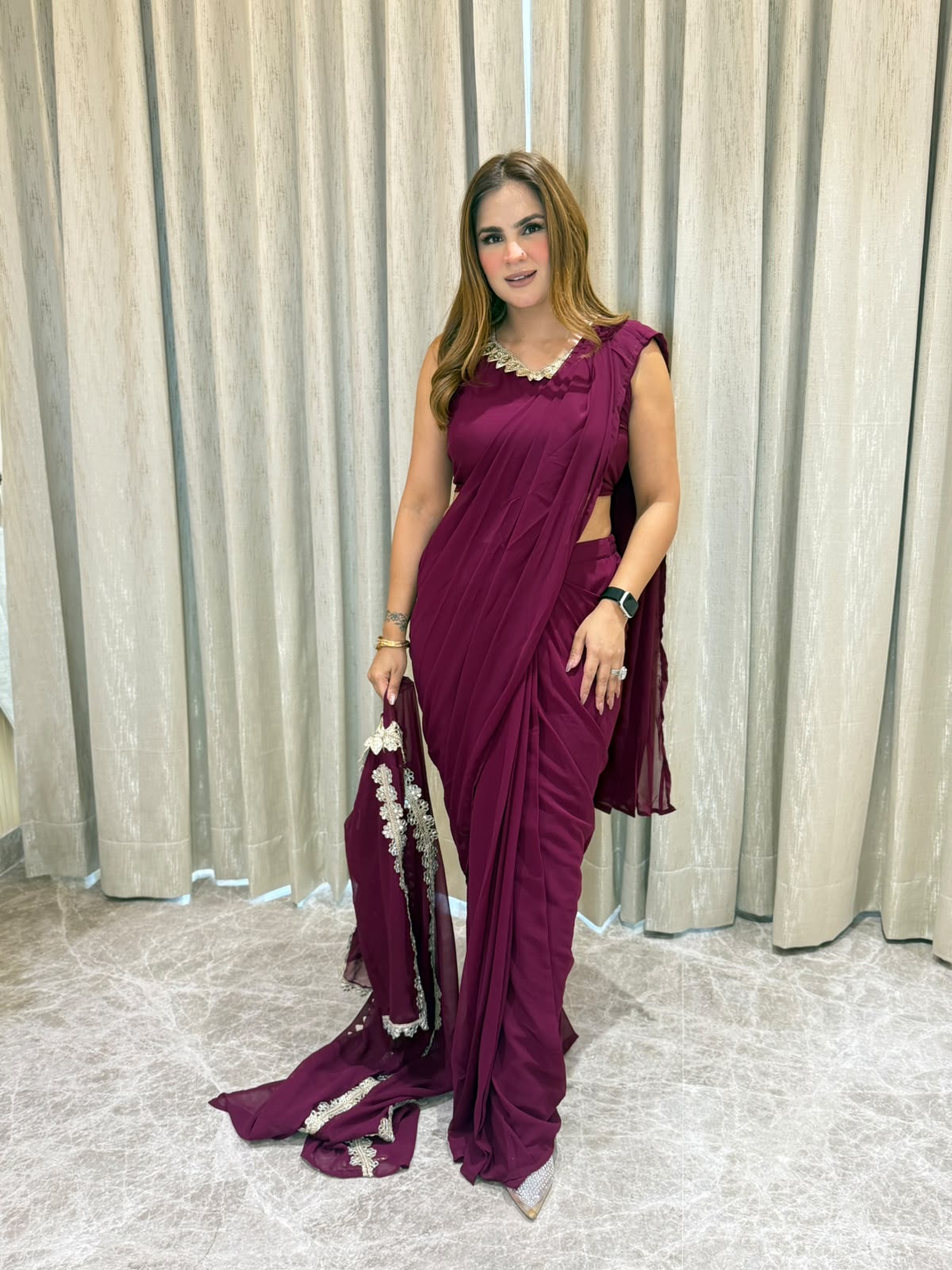 Beutiful elegant partywear saree pc8192