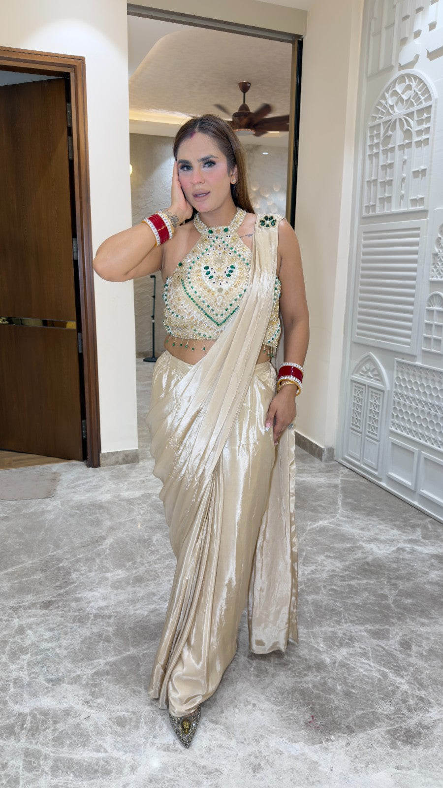 Beutiful elegant partywear saree pc3329