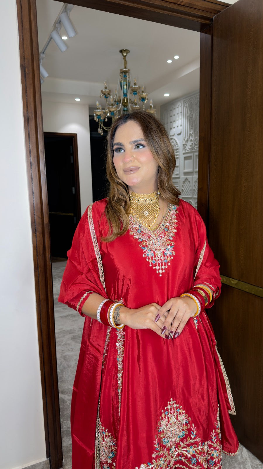 Beutiful elegant hand embroidred work suit pc3398