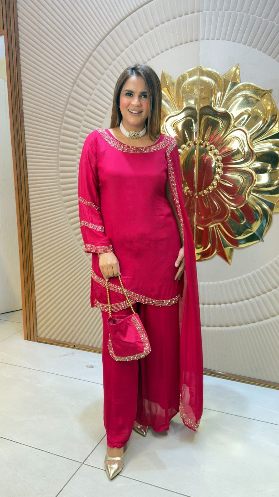 Beutiful elegant suit cordset with potli pc3809