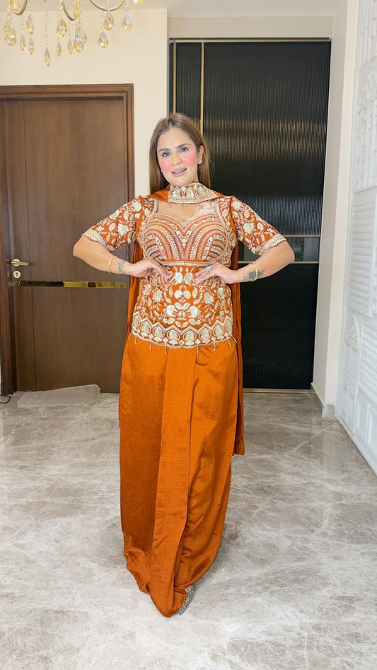 Royal Embroidered Skirt Set PC3798