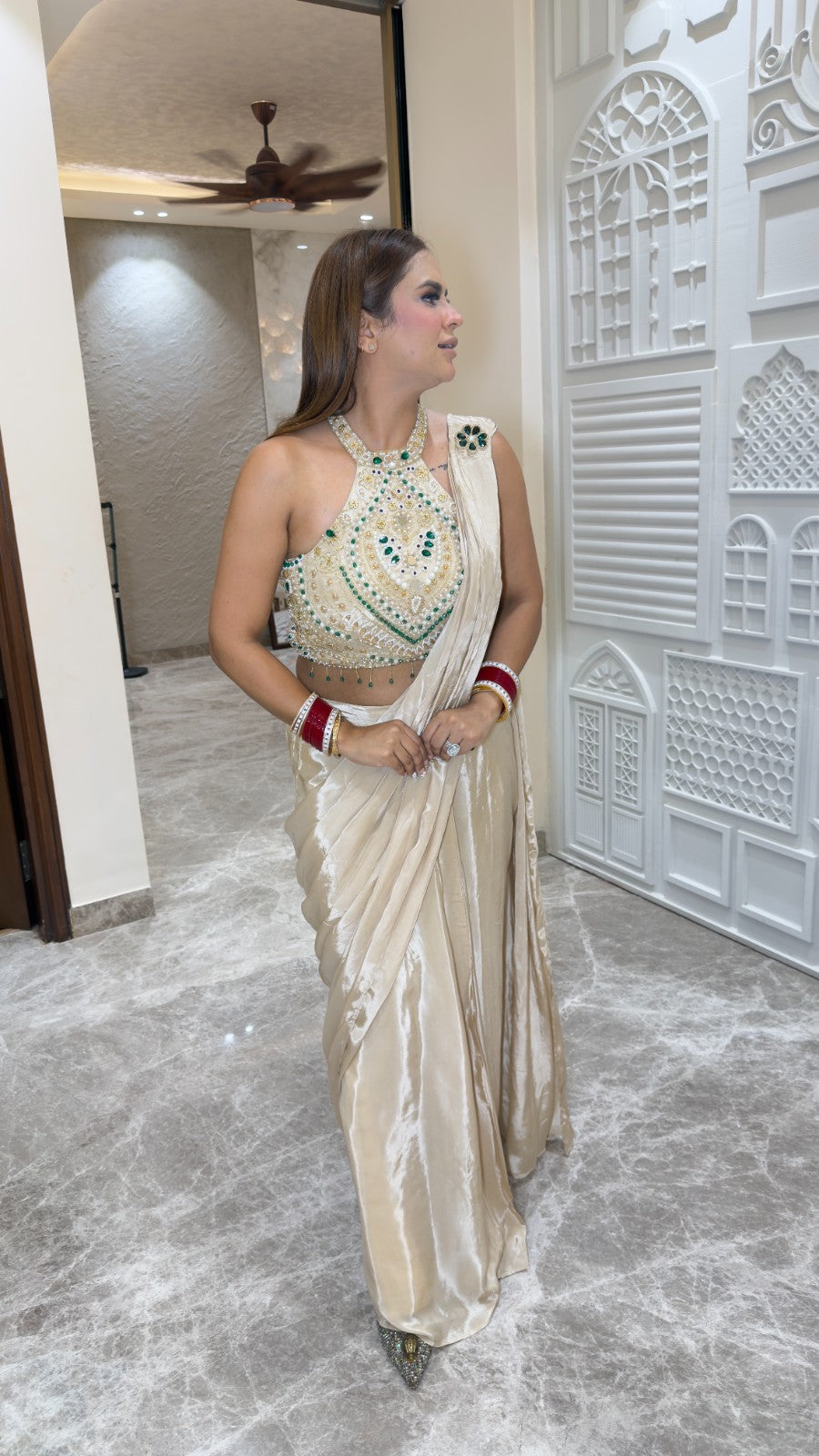 Beutiful elegant partywear saree pc3329