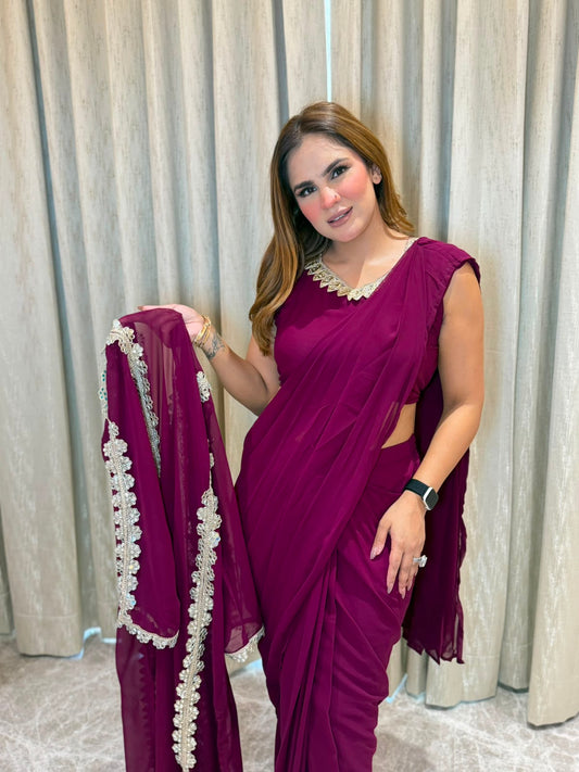 Beutiful elegant partywear saree pc8192