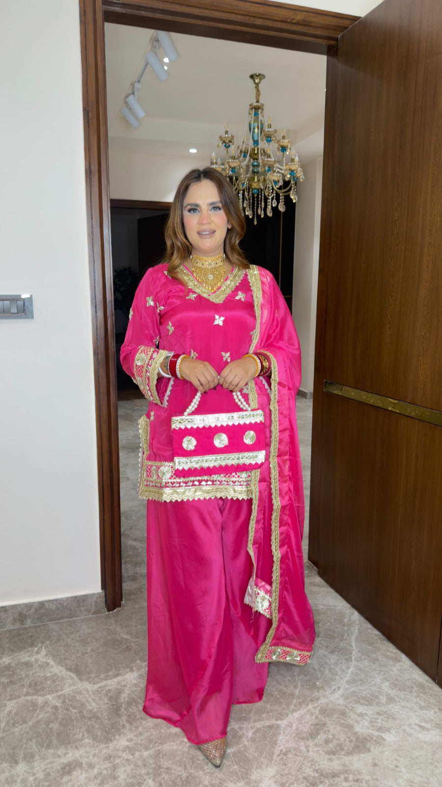 Beutiful elegant partywear suit pc with bag pc 3397