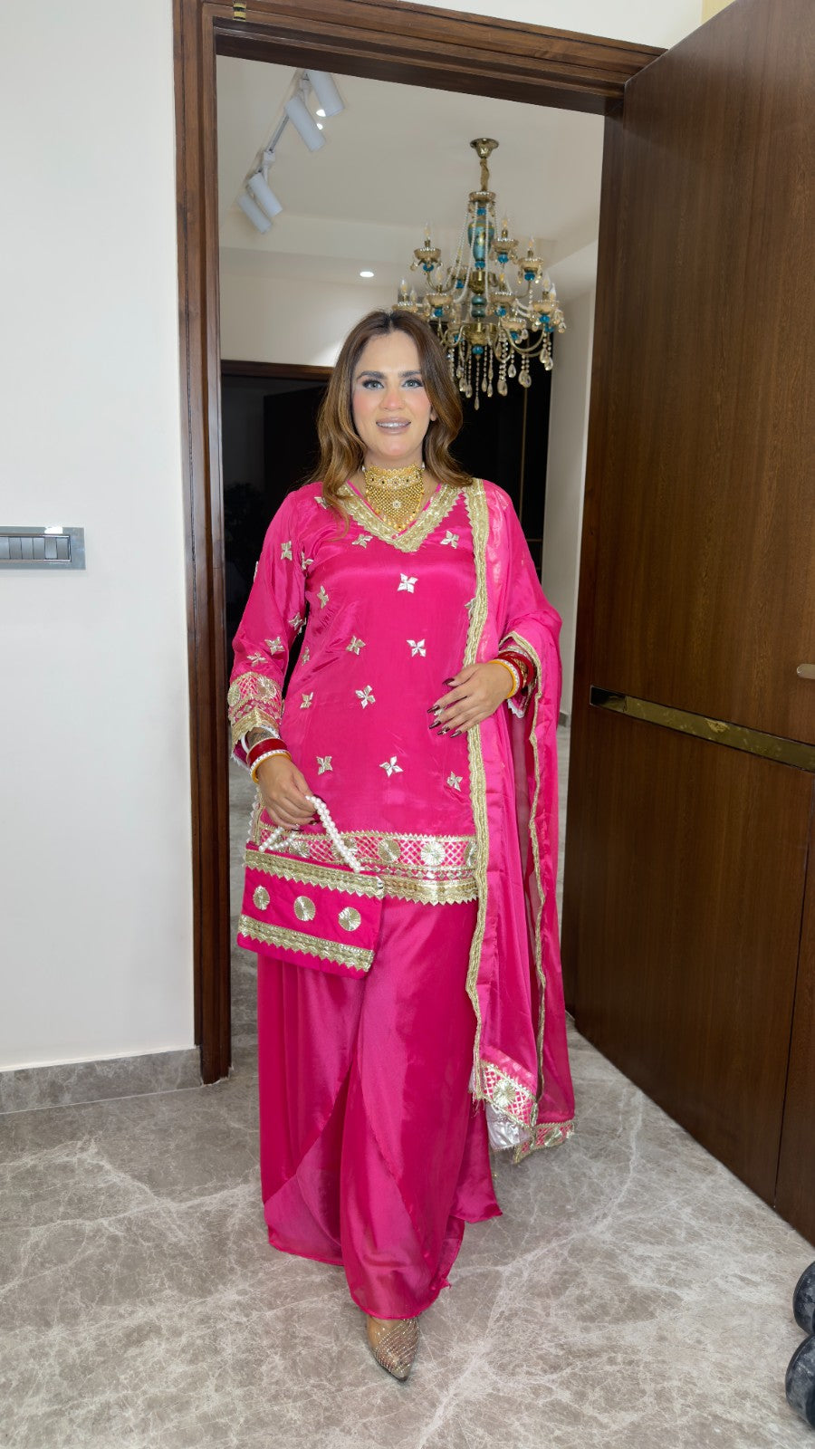 Beutiful elegant partywear suit pc with bag pc 3397