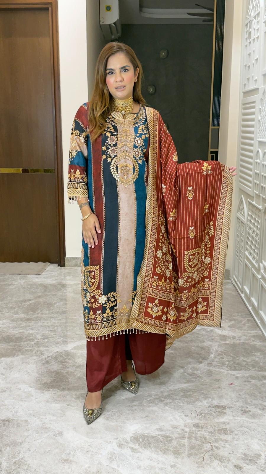 Beautiful Digital Print Suit SetPC3757
